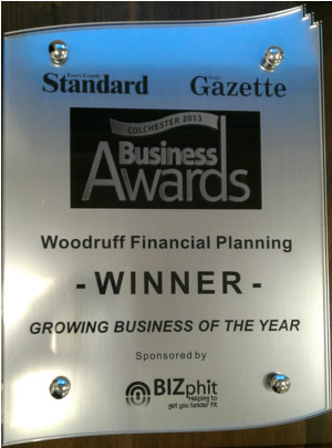 Woodruff Financial Planning won the Colchester Business Awards 2013 for Growing Business