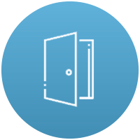 Business owner open door icon Business owner open door icon